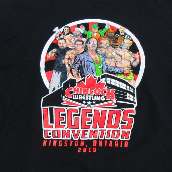 WWE Chinlock Wrestling Legends Convention 2019 Kingston Ontario T-Shirt Size 2X - Picture 2 of 4